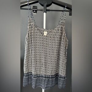 GAP Black, White, and Blue Patterned Flowy Sleeveless Top